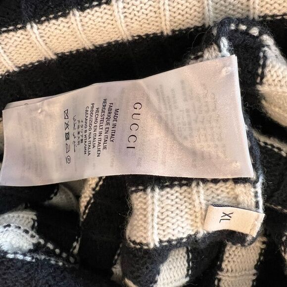 Gucci Black and White Embroidered Crew Neck Sweater - Picture 10 of 12